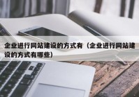 企業(yè)進(jìn)行網(wǎng)站建設(shè)的方式有（企業(yè)進(jìn)行網(wǎng)站建設(shè)的方式有哪些）